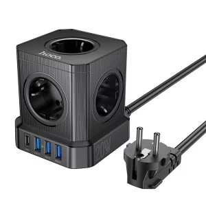 Удлинитель Hoco NS8 Sharp 5 position (PD20W/1C3A)  [Black]